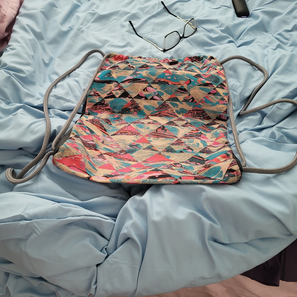 Adidas Gray And Multicolor Drawstring Backpack - image 3